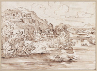 K VI 037
<br/>
Rivierlandschap
<br/>
<em>Grimaldi, Giovanni Francesco (1606-1680) - atelier van / kopie naar</em>